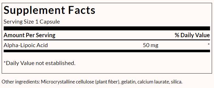 Alpha Lipoic Acid 50 mg - 120 capsules - Nutra Best Europe