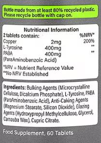 PE Nutrition | Tan Tablets - 60 Tablets - Nutra Best Europe