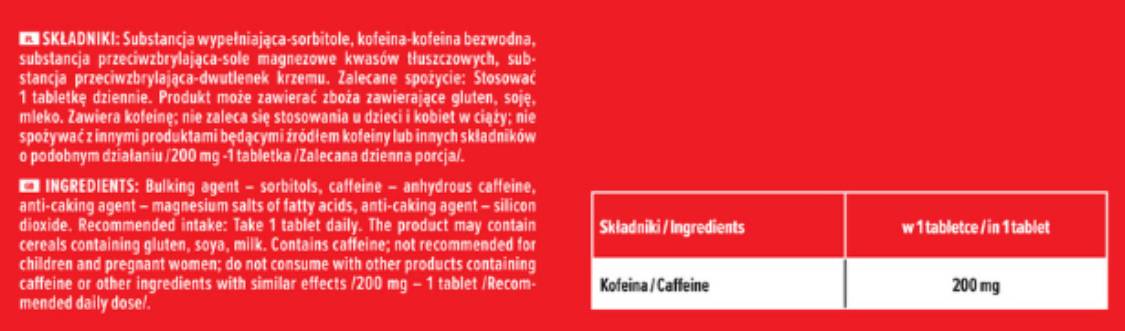 Caffeine 200 mg - 200 Tablets - Nutra Best Europe