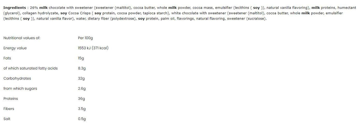 Deluxe 37% High Protein Bar - 15 x 55 grams - Nutra Best Europe