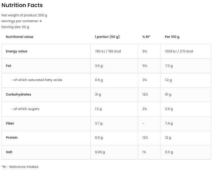 Oat My Day | Nutritious Oatmeal 200 grams - Nutra Best Europe