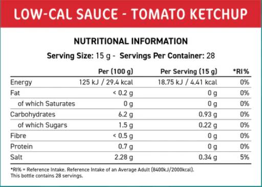 Fit Cuisine Low-Cal Sauce | Tomato Ketchup - 425 ml - Nutra Best Europe