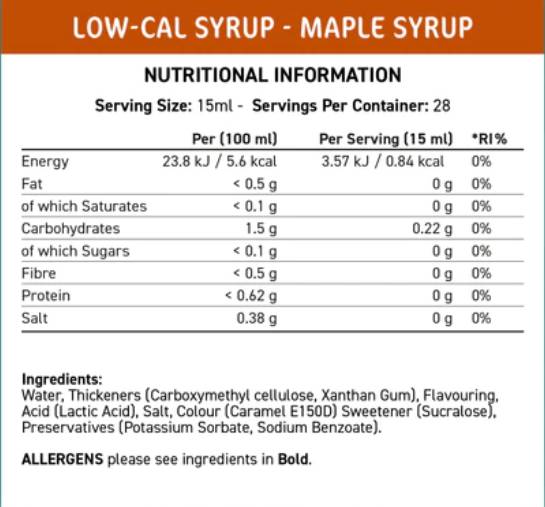 Fit Cuisine Low-Cal Syrup | Maple - 425 ml - Nutra Best Europe