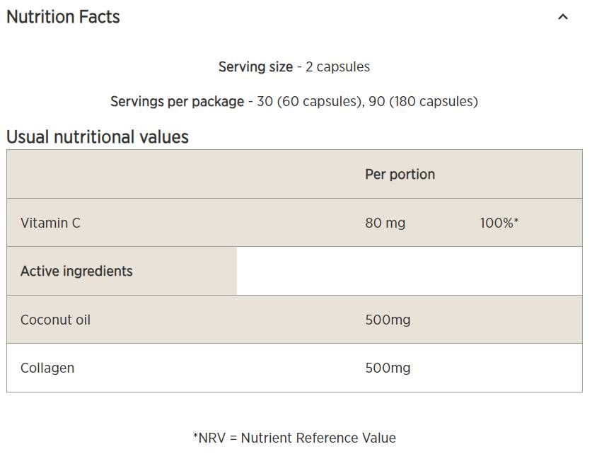 Coconut & Collagen - 60 capsules - Nutra Best Europe