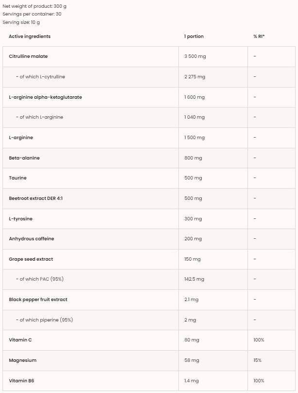 Pump Extreme / Pre-Workout 300 grams - Nutra Best Europe