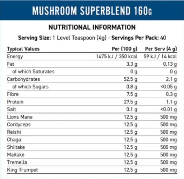 Mushroom Blend | 8 Mushrooms Complex - 160 grams - Nutra Best Europe