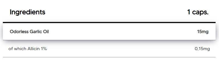 Garlic 15 mg | with 1% Allicin - 120 capsules - Nutra Best Europe