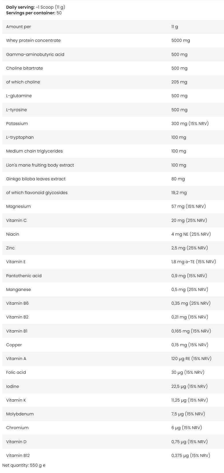 Memory Protein | So Good! Series - 550 grams - Nutra Best Europe
