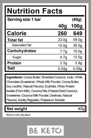 Keto Bar - 40 grams - Nutra Best Europe