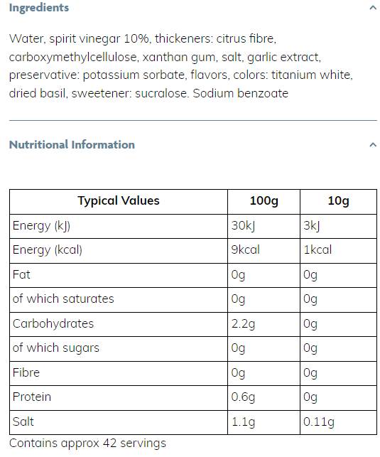 Skinny Syrup | Caesar Dressing - 425 ml - Nutra Best Europe