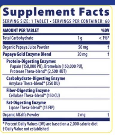Papaya Gold - 60 Tablets - Nutra Best Europe