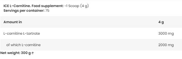 ICE L-Carnitine - 300 grams - Nutra Best Europe
