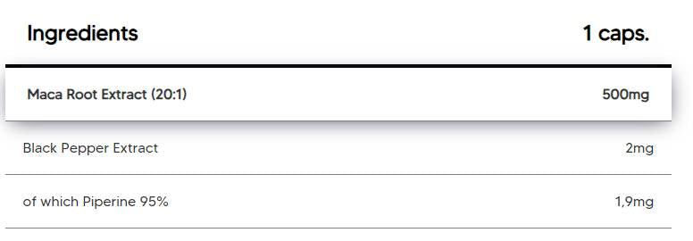 Maca 500mg | with Black Pepper Extract - 100 capsules - Nutra Best Europe