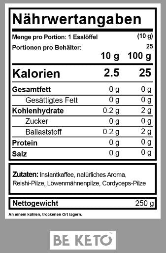 Instant Coffee - Mushroom Blend - 250 grams - Nutra Best Europe