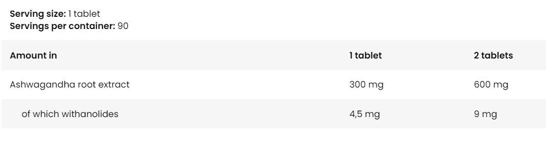 Gold Ashwagandha 300 mg - 90 Tablets - Nutra Best Europe