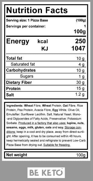 Italian Keto Pizza Base - 180 grams - Nutra Best Europe