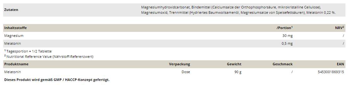 Melatonin 0.5 mg - 180 Tablets - Nutra Best Europe