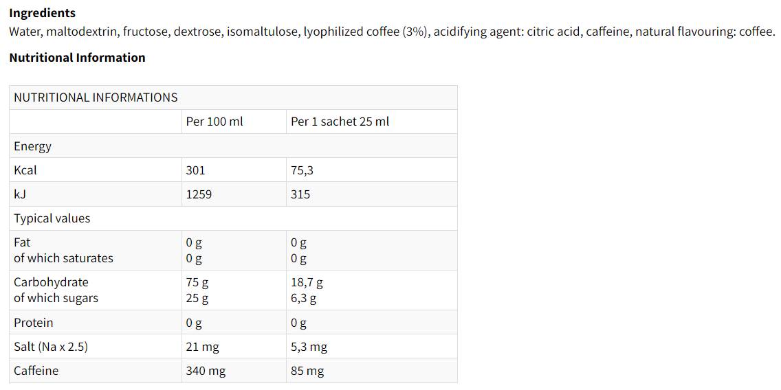 SPORT COFFEE | Energy Coffee for Athletes - 32 x 25 ml - Nutra Best Europe