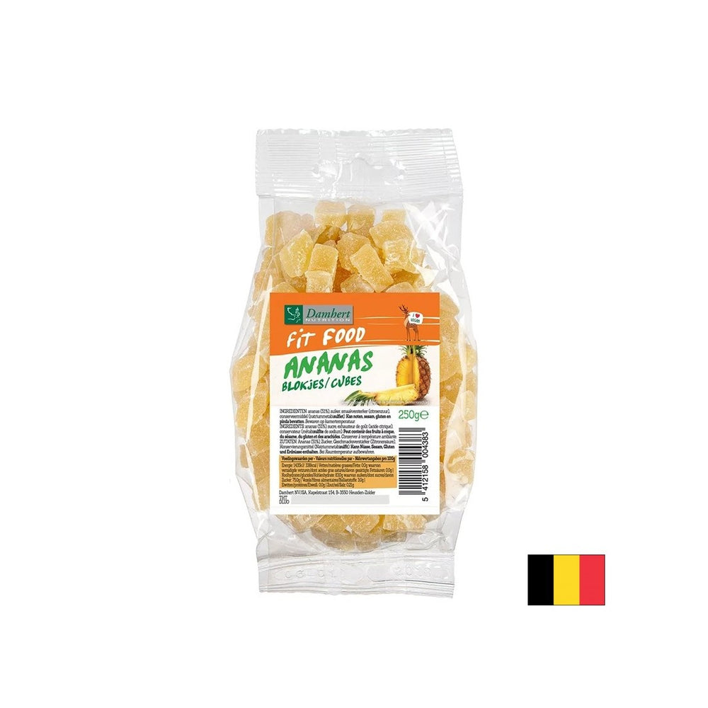 Dried pineapple cubes, 250 g - Nutra Best Europe