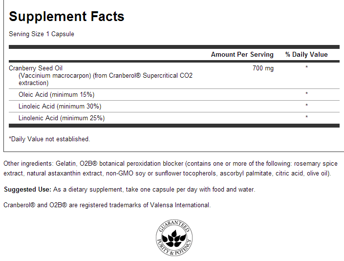 Omega 3-6-9 Cranberry 700 mg 30 Gel capsules - Nutra Best Europe