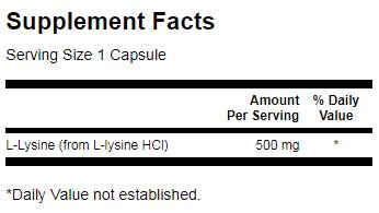 L-Lysine 500 mg - 100 capsules - Nutra Best Europe
