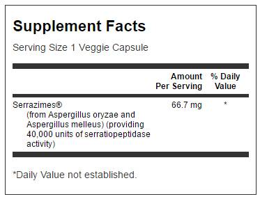 Optimum Potency Serrazimes 40,000 Units 66.7 mg 60 capsules - Nutra Best Europe