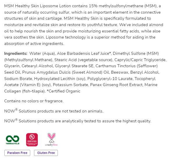 MSM Healthy Skin | Liposome Lotion - 237 ml - Nutra Best Europe