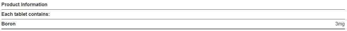 Boron 3 mg 100 Tablets - Nutra Best Europe
