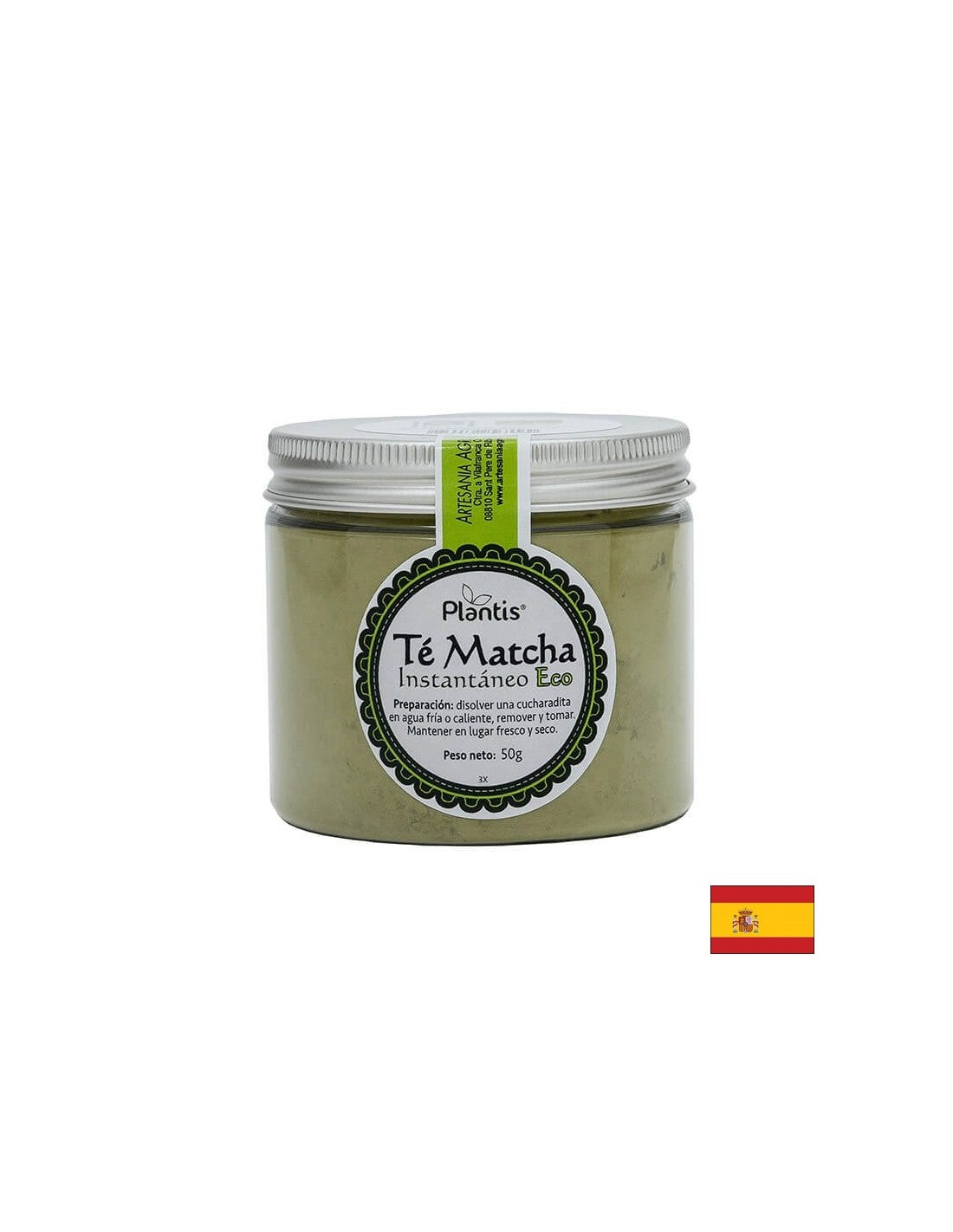 Instant organic matcha tea powder - metabolism and energy - Té Matcha Instantáneo Eco Plantis®, 50 g powder - Nutra Best Europe