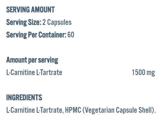L-Carnitine 1500 - 120 capsules - Nutra Best Europe