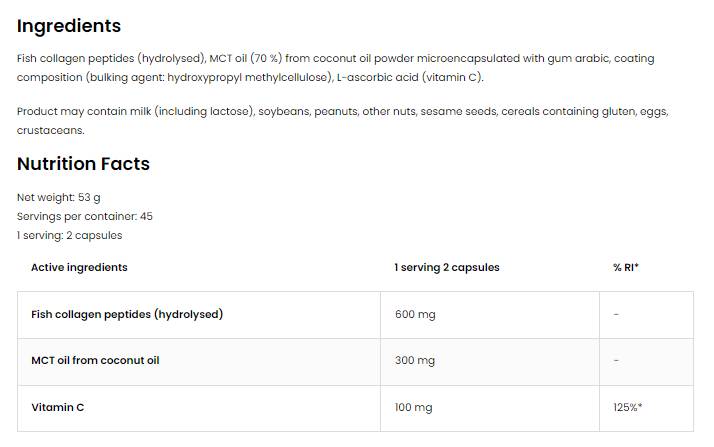 Coconut & Collagen | Marine Collagen with MCT - 90 capsules - Nutra Best Europe
