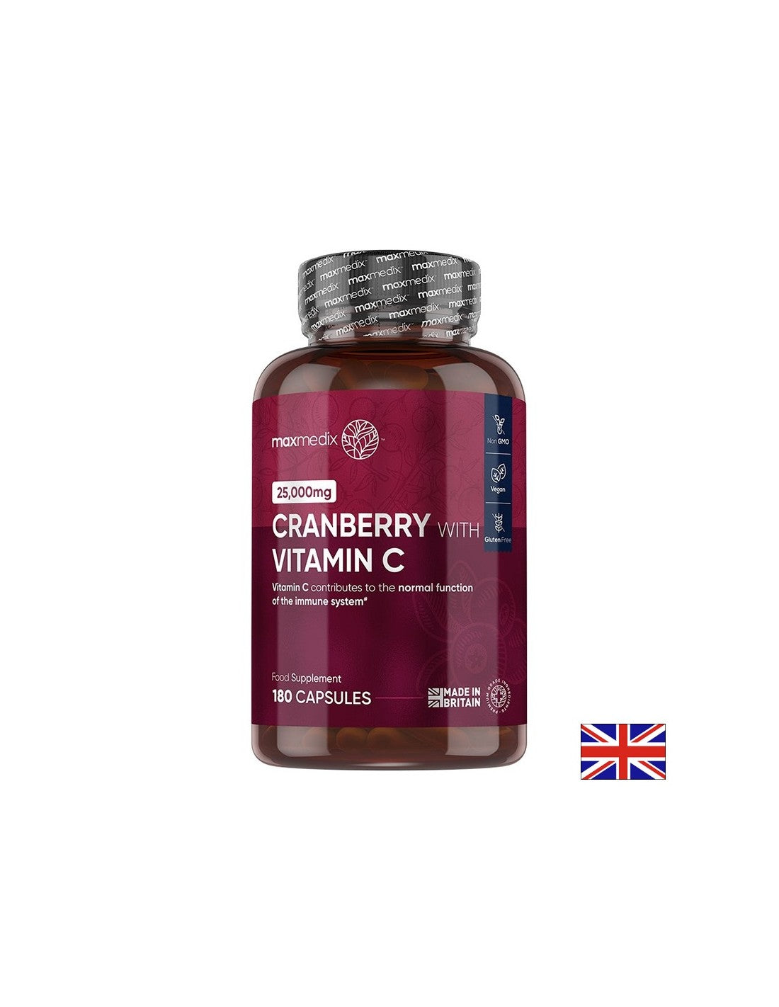 Urinary health - Cranberry 500 mg + Vitamin C 100 mg, 180 capsules - Nutra Best Europe
