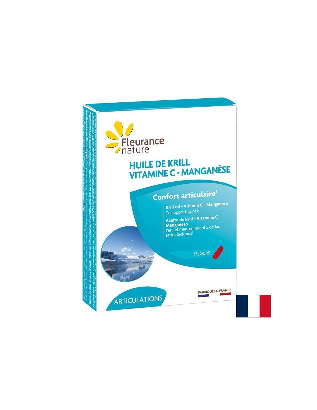 In support of bones and heart - Krill (oil) + Vitamin C and Manganese, 300 mg x 15 capsules - Nutra Best Europe