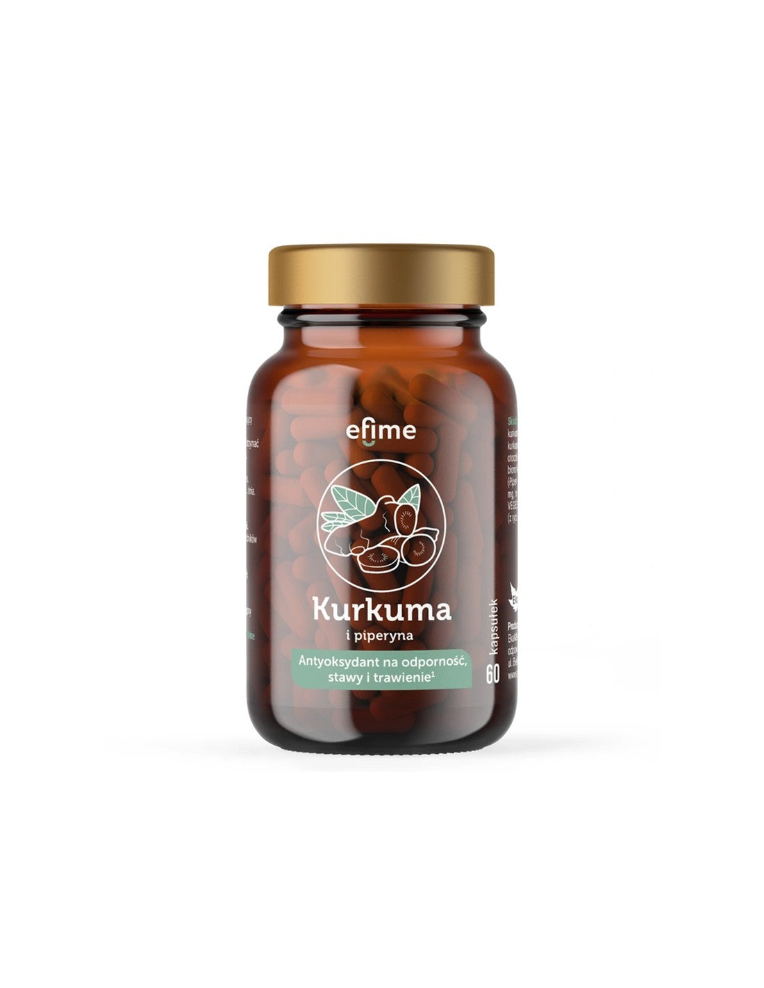 To support joints and good digestion - Turmeric + Black Pepper Efime, 60 capsules - Nutra Best Europe