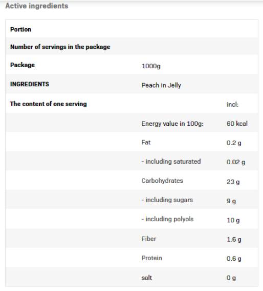 Frulove in Jelly | Peach - 1000 grams - Nutra Best Europe