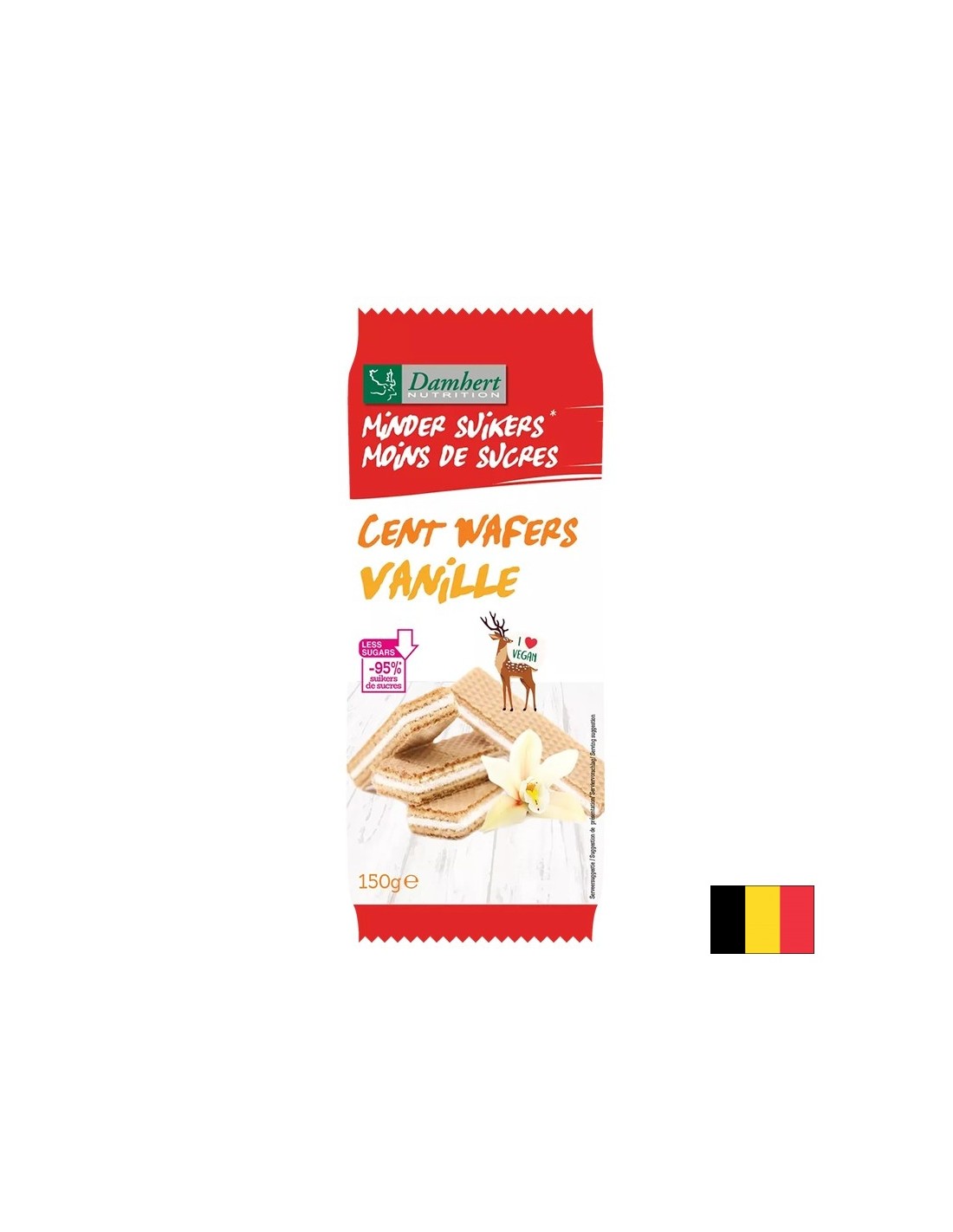 Waffles with vanilla cream (sugar-free), 150 g - Nutra Best Europe