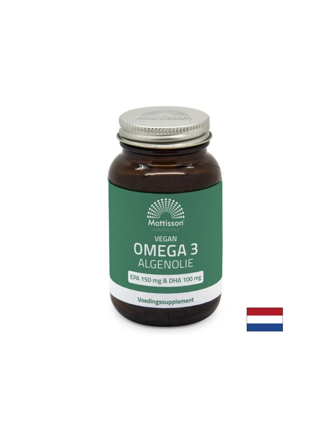 Vegan Omega-3 from Algae - Support for Heart and Brain Function, EPA 150 mg, DHA 100 mg, 60 Capsules - Nutra Best Europe