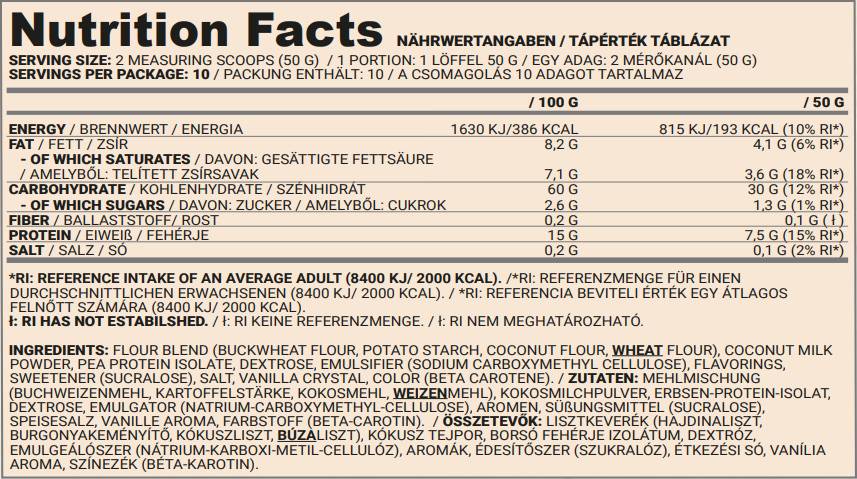 Pancake | Vegan Protein Pancake Mixture - 500 grams - Nutra Best Europe