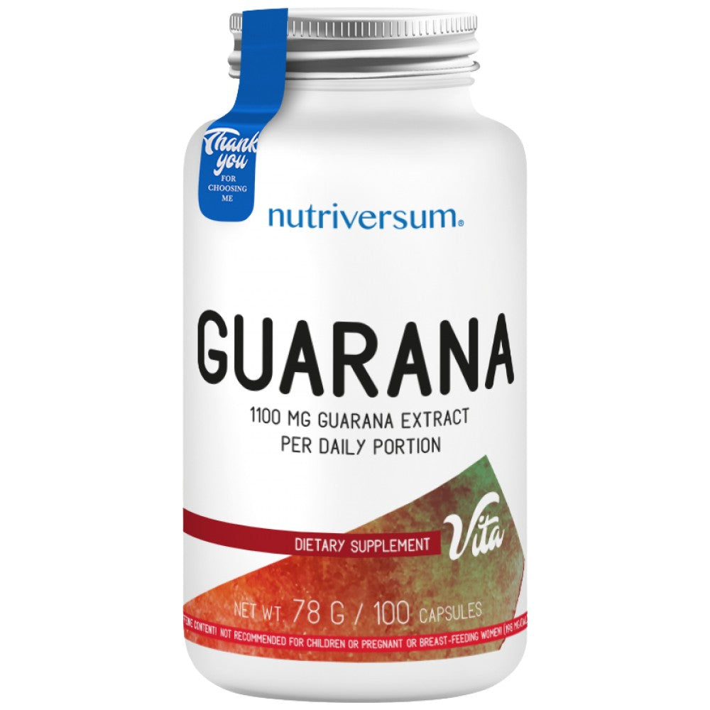 Guarana Extract 550 mg 100 capsules - Nutra Best Europe
