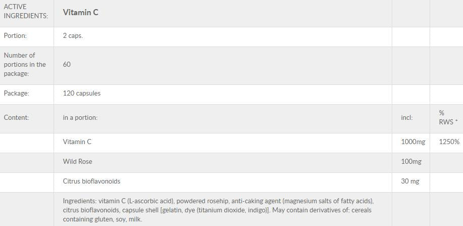 Vitamin C+ 120 capsules - Nutra Best Europe