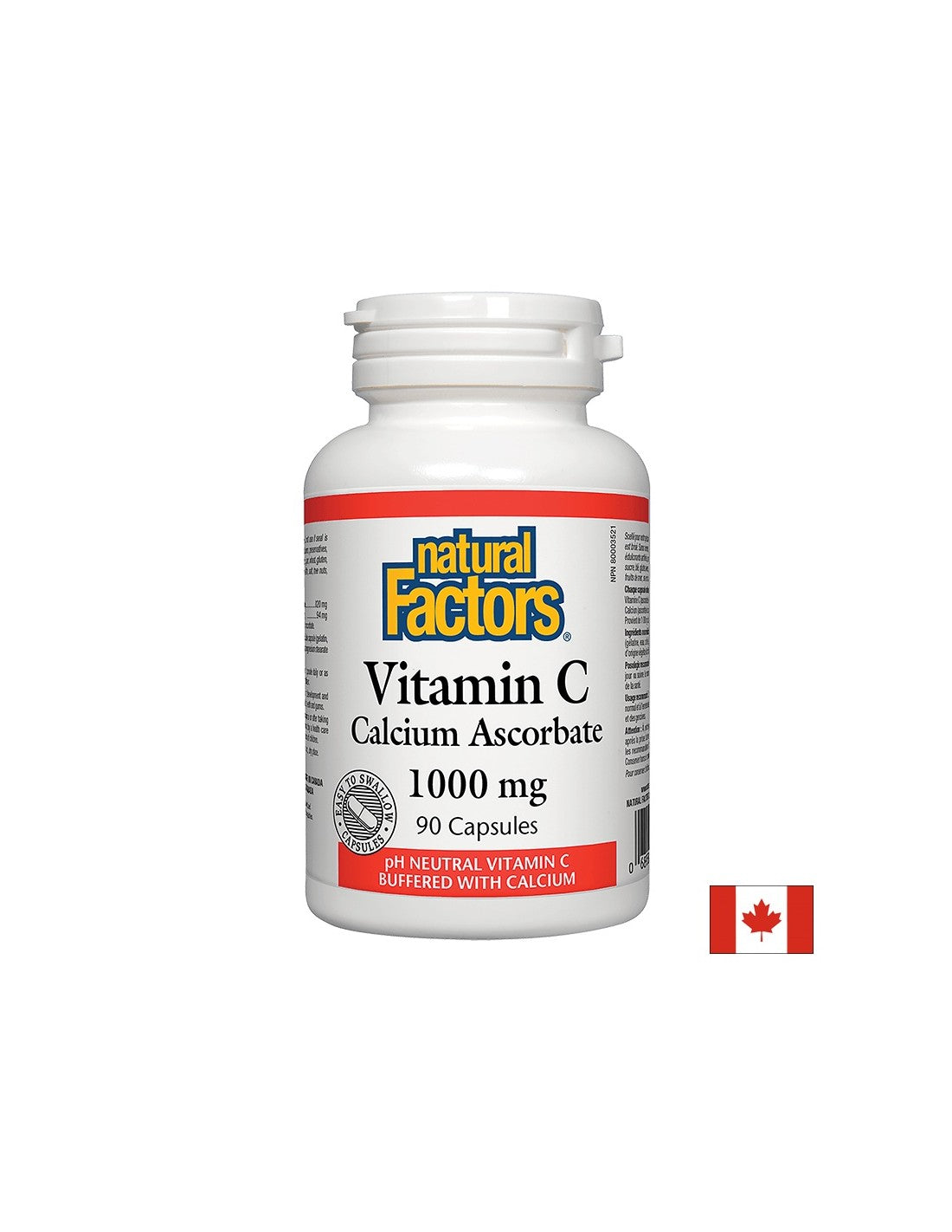 Vitamin C 1000 mg | Calcium Ascorbate Caps - 90 capsules - Nutra Best Europe