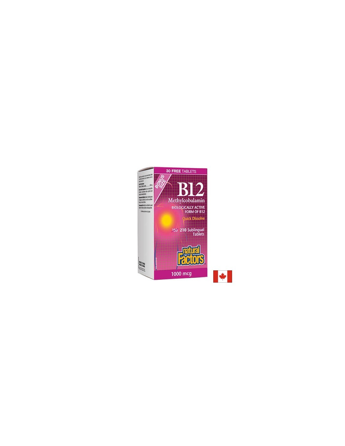 B12 Methylcobalamin/ Vitamin B12 (methylcobalamin) x 210 sublingual tablets - Nutra Best Europe
