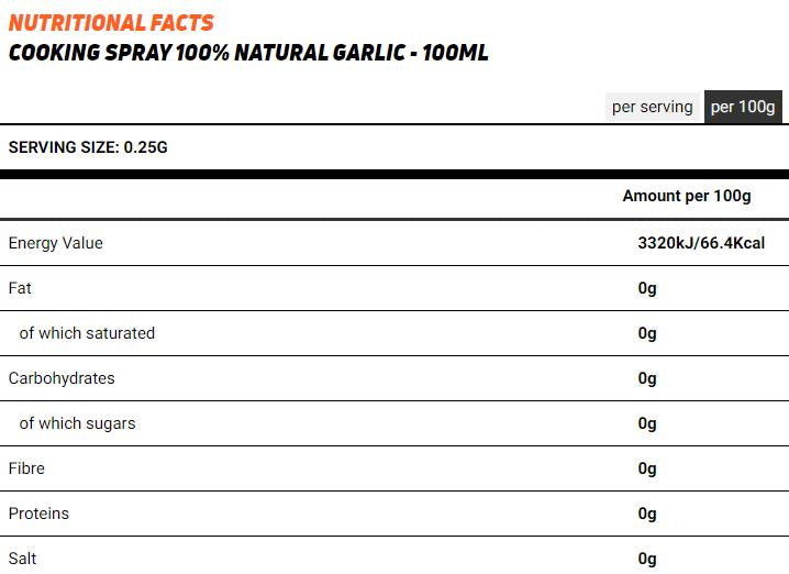 Garlic / Cooking Spray - 250 ml - Nutra Best Europe