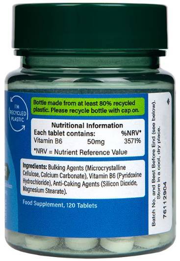 Vitamin B6 / Pyridoxine 50 mg - 100 Tablets - Nutra Best Europe