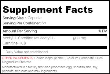 ALCAR 500 / Acetyl L-Carnitine 60 capsules - Nutra Best Europe