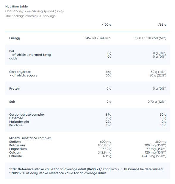 Isotonic Drink - 700 grams - Nutra Best Europe