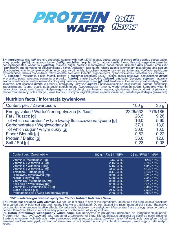 Protein Wafer - 35 grams - Nutra Best Europe