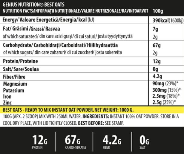 BestOats - 1000 grams - Nutra Best Europe
