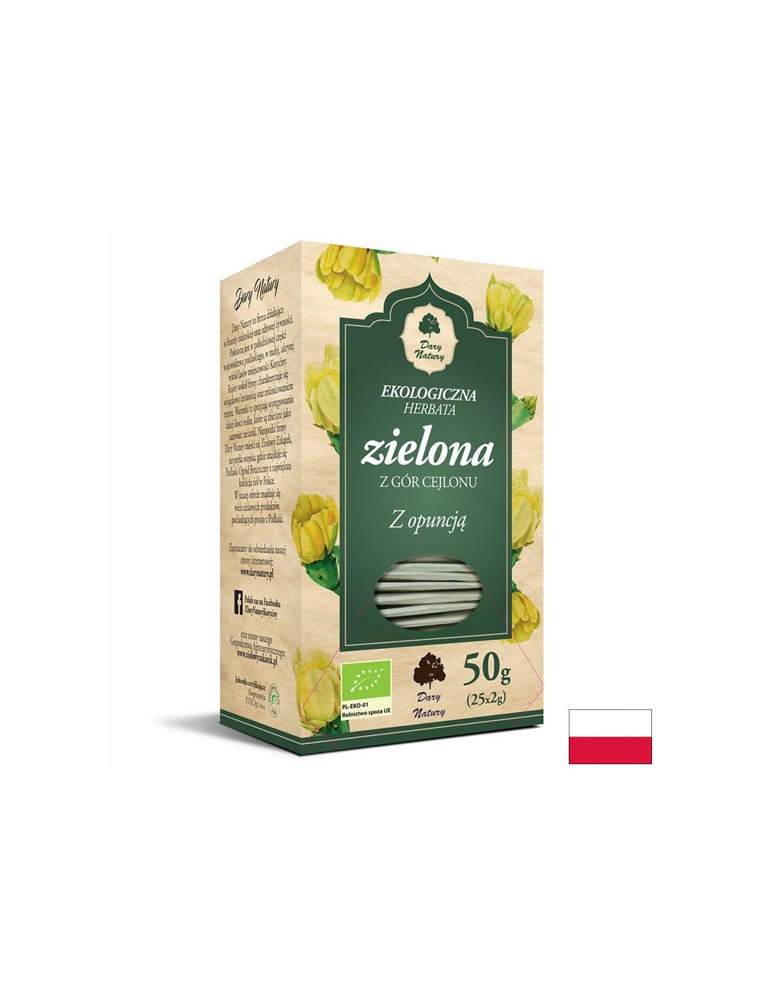 Green tea with prickly pear Bio, 25 filter bags - Nutra Best Europe