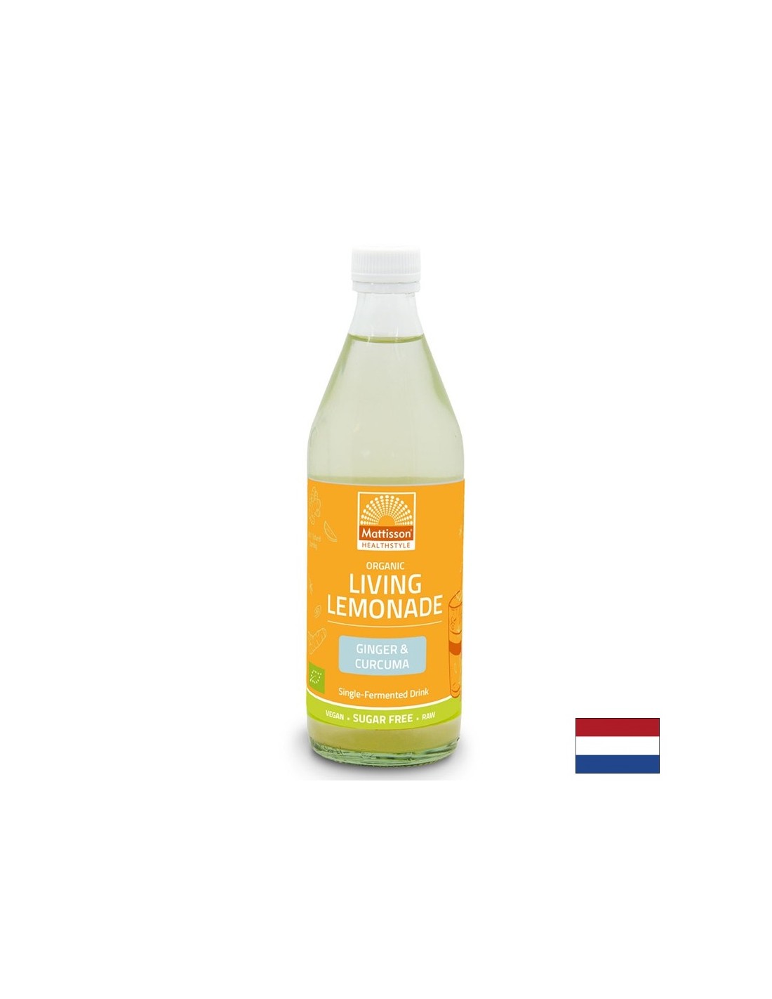 Live lemonade with ginger and turmeric BIO, 500 ml - Nutra Best Europe